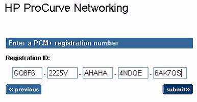 Type in the Registration ID from your PCM+ software CD, then click submit.