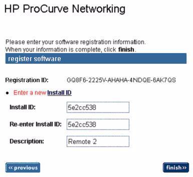 Figure 8. Register software screen 7. Type in the Install ID as shown in the PCM Licensing Administation dialogue (see figure 3). Re-enter the Install ID, to make sure it is correct.