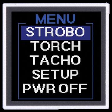 You can select the following items from the menu: > > STROBO to switch on and set up the stroboscope (see page 8) >