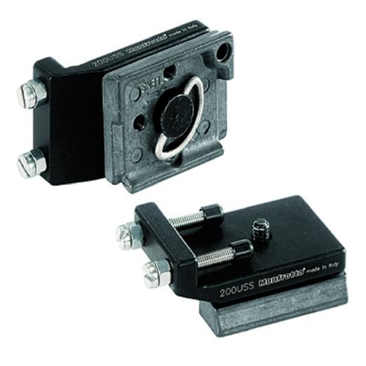 scope, no matter what their foot shape (square, rectangular, trapezium), on any Manfrotto two-way head with rapid RC2 connector system The adapter is made from machine-tooled aluminum with a black