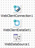 Connection and assign the WebClientDataSet to WebDataSource.