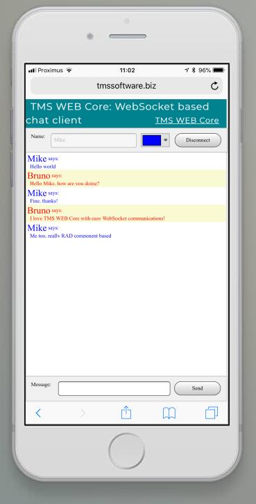 chat client application running