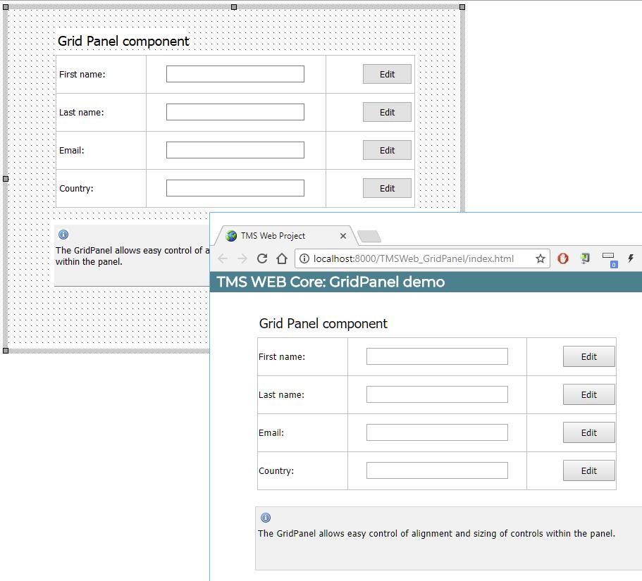Page Design By default, the Delphi form designer serves as a WYSIWYG design surface for your web application forms.