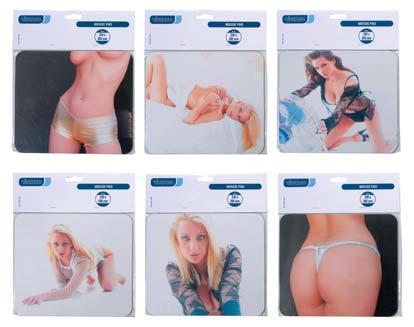 18 EDP-No. 21980 Photomousepads - GIRLS - 6 designs to choose from - 18 pcs. (3 of each design) packed in white display box - Sale only in full carton units of 18 pcs.