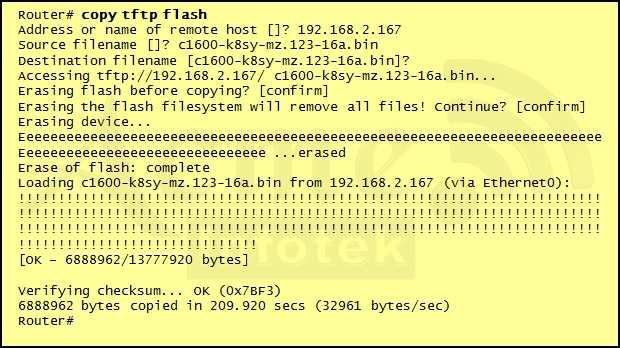 Why is flash memory erased prior to upgrading the IOS image from the TFTP server? A. In order for the router to use the new image as the default, it must be the only IOS image in flash. B.