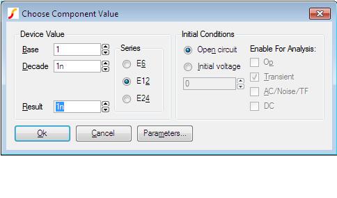 3.2. Tutorial 1 - A Simple Ready to Run Circuit You can type the new value in directly in the Result box or you can select a value using the mouse alone with the