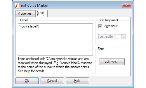 12.12. Annotating a Graph Label Text Alignment Font Text of the marker s label. %curve:label% automatically resolves to the curve s label.