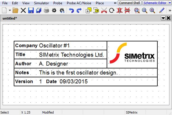 6.4. Schematic Styles A title block annotation in the horizontal layout.