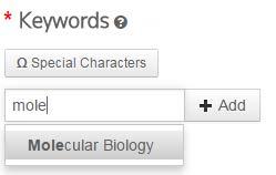 STEP 2 ATTRIBUTES Attributes or keywords are often required for manuscript submission.