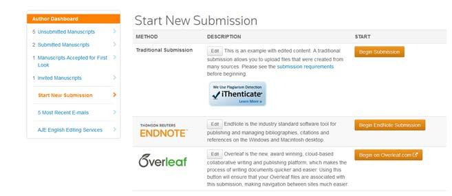 SUBMISSIONS USING OVERLEAF Overleaf is a collaborative writing and publishing platform, which makes the process of writing, editing and publishing scientific documents quicker and easier.