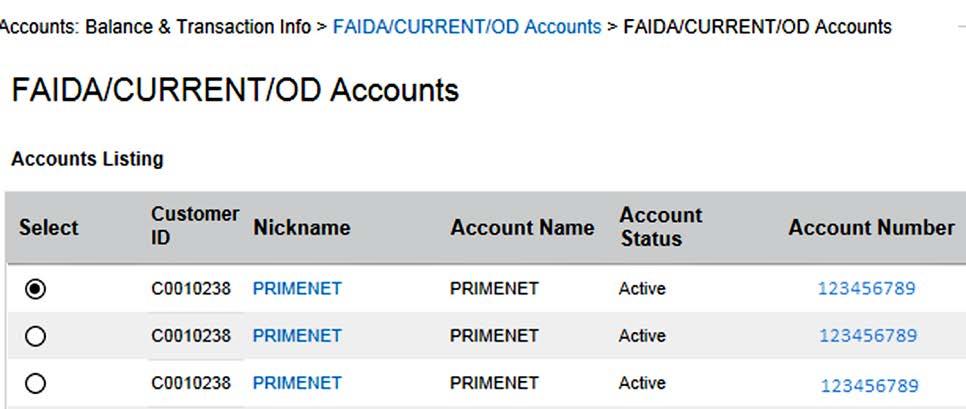 Under the Accounts menu, you will view your balance and transaction information by