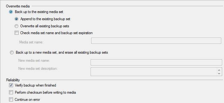 We recommend you verify the backup when finished, so please tick this box. Click OK to run the backup.