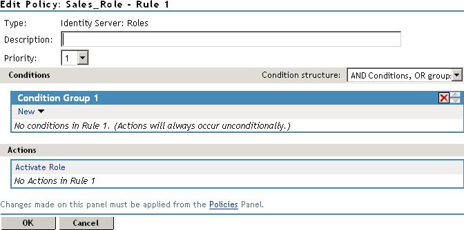 (For more information about Role policies, see Creating Role Policies in the Novell Access Manager 3.1 SP3 Policy Guide.