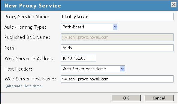 Published DNS Name: Specify the same name you have specified for the domain name of the Base URL of the Identity Server. Your DNS server must be set up to resolve this name to the Access Gateway.