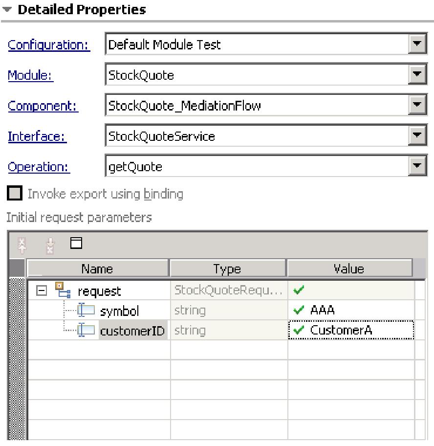 4. In the Unit Test Environment you can select the modules, components, interfaces and operations you wish to test. For this sample, ensure the Detailed Properties are: a.