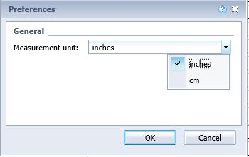 Application Allows you to change the Measurement unit to inches or centimeters Report Elements Toolbar Tables Define a vertical table to display data in columns.