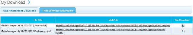 see page 79. 5. Click the software version you would like to download, then click Save. 6. Unzip the KE_Management_Lite.