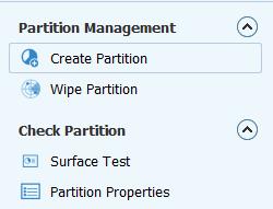 5. From the Partition Management list, click Create Partition. 6.