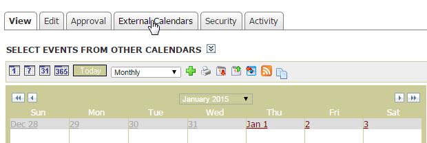 Adding Your Feed URL to a Calendar Once you have the URL you need, go to the calendar page where you wish to add your events.