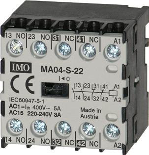 Micro Contactor Relays 4-Pole Ratings Therm. Contacts * 2 Type Coil Voltage * 1 Distinc.