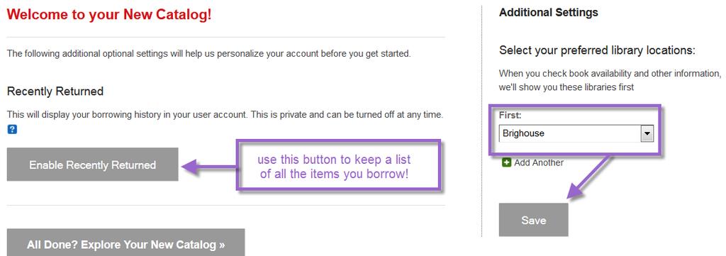 When you re done with your account settings, click the grey All Done button!