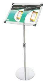 ACRYLIC FLOOR STANDS Stylish free-standing display maximum height of 1060mm.
