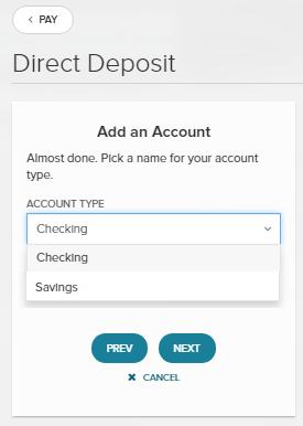 If you are splitting your pay between two accounts, set up one account and enter a specified amount to