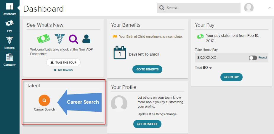 2 Click on the TALENT tab. 3 You will be directed to the company s recruiting website.