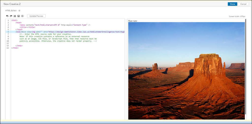 50 Figure 47 HTML Editor Spots When you create a spot, you can start with a copy of an existing spot.