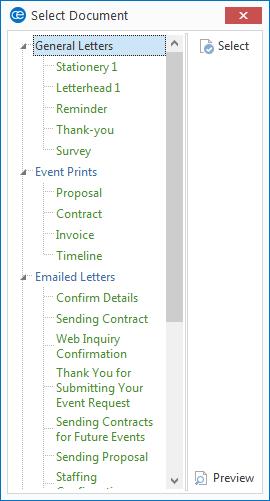 Unit 4: Printing and E-mailing Merge Documents 3. Double-click the title of any letter, or click the title once and then click the Select button at the top right-hand side of the window.