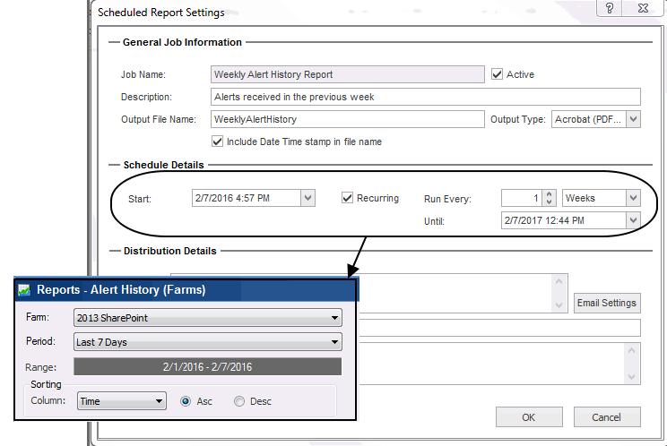 Scheduling a Recurring Report for Which a Specific Time Period was Selected When report parameters specify a fixed time period (for example, "Today" or "Last [x] Days (or Hours)," the Diagnostic
