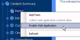 In the Management Console tree, select Content Summary, select the Web application for which you want to disable data collection, then in the Content Summary section of the ribbon choose Disable Web