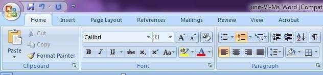 UNIT-VI MORE ABOUT MS-WORD You will learn Formatting Toolbar Font attributes-size,style,color,sub/superscript Bold, Italic, Underline Numbering and Bullets Alignment-Left,right,center Change