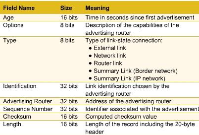 Link State Routing: Link State Header Field Information Cisco Learning Institute Network+ Fundamentals and