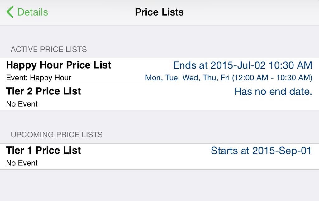 2. Click Sort Order on the top right side of the screen. 3. Select the price list you want to sort. 4. Click to move a price list up one level or click to move a price list down one level. 5.