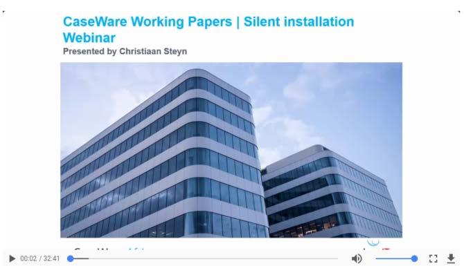 CaseWare Working Papers An introduction to the Silent Install Process for CaseWare Working Papers Webinar Purpose: The Silent Installation.