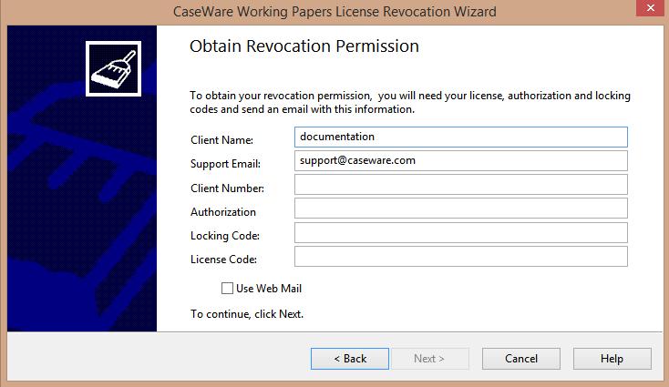 First step is to acquire revocation permission from CaseWare Working Papers Support.
