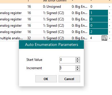 Figure 7.4 Auto numeration selection 3. Enter the Start Value. 4. Enter the increment between consecutive assignments.