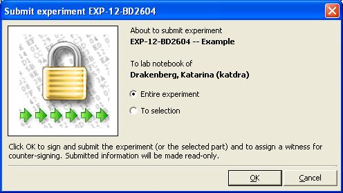 Submit an experiment To submit an experiment you click on the