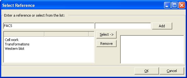 User Defined Reference This section is used to make lists of predefined values.