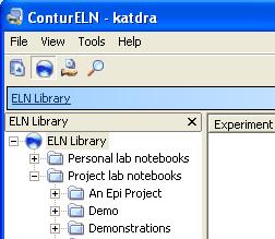 Click on the ELN library button.