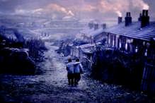 opener 95 - Two Chinese boys walking through village; Manchuria, China near
