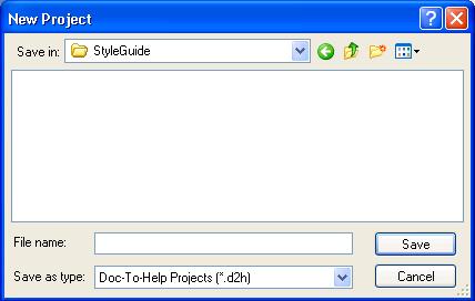 Using Microsoft Word 11 2. Click Create New Project. The first screen of the New Project Wizard opens. 3. Click Browse. The New Project dialog box opens as shown below. 4.