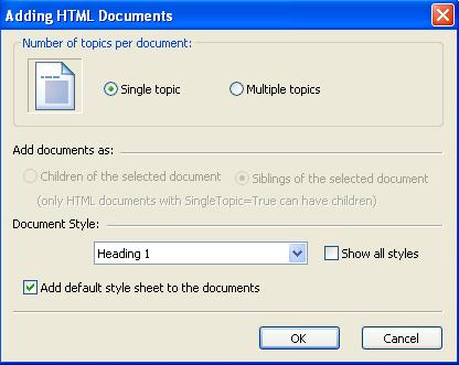 48 A Guided Tour of Doc-To-Help Adding Single-Topic Documents Multiple topic documents are convenient when you want to organize hierarchical information in a single document.