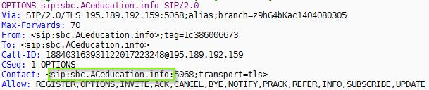 AudioCodes SBC To header Recommended: When placing calls to the Direct Routing interface, the 'To' header can have the SBC FQDN in the URI hostname Syntax: To: INVITE sip: <phone number>@<fqdn of the