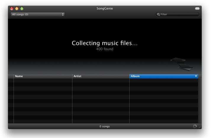 Your Music Collection Before you get started, SongGenie will need to find and index all albums and tracks in your music collection.