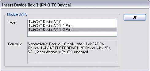 21: Integration with a switched Ethernet interface with port diagnosis Virtual PROFINET device It is also possible in TwinCAT to configure a number of virtual PROFINET devices (a maximum of 7 in the