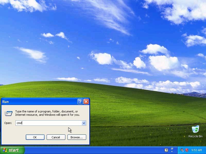 The C:\WINDOWS\System32\cmd.exe window appears.