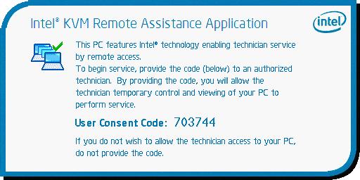 If a consent code is required, a pop-up will appear on the remote screen.