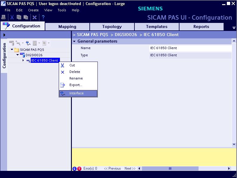 1.3.2 Configuration of a SICAM PAS V7 for IEC 61850 communication with SIPROTEC 5 device Start SICAM PAS V7 UI-Configuration in the Siemens Energy folder of the Windows start menu.